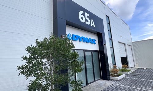 The front entrance of the Dymax distribution center in Querétaro, Mexico.